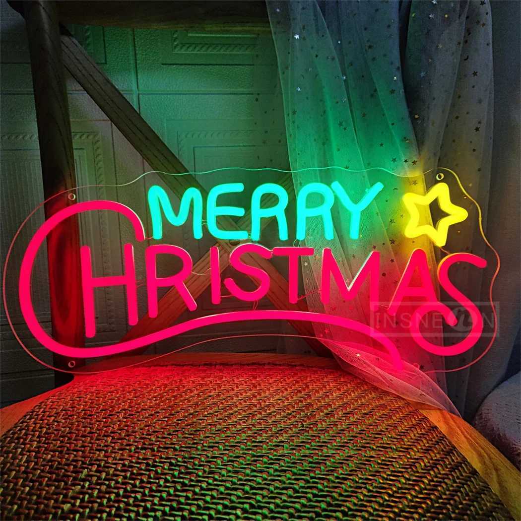 Merry Christmas Neon Light Signs Novelty Bedroom Home Office Bar Party Club Art DecorXJ250602