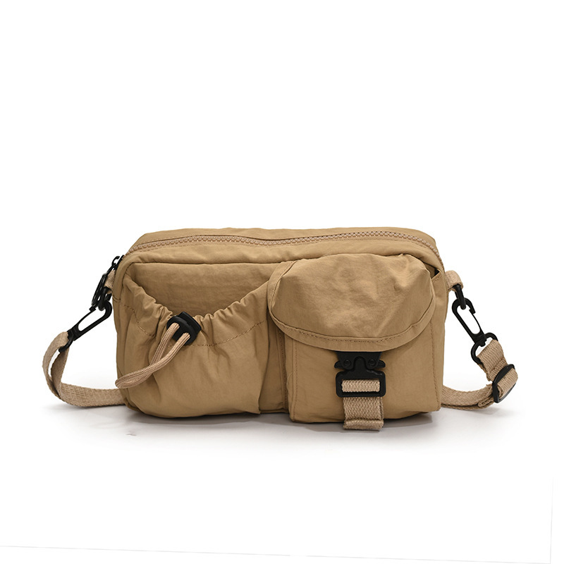 Water-Resistant Nylon for Women 2025 New Color-Block Textured Shoulder Crossbody Small Travel Bag