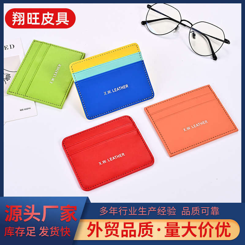New Multi-Card Slot RFID PU Leather Multiple Colors Craft Large Capacity Storage ID Color-Block Card Holder
