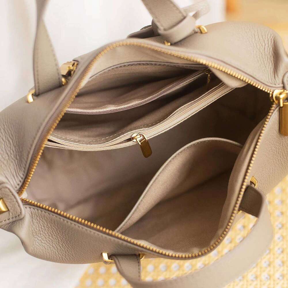 Winter Dark Red Green Pillow Tote Large Natural Cow Leather Women's Handbag Fashion All-match Quality Ladies Shoulder Bag