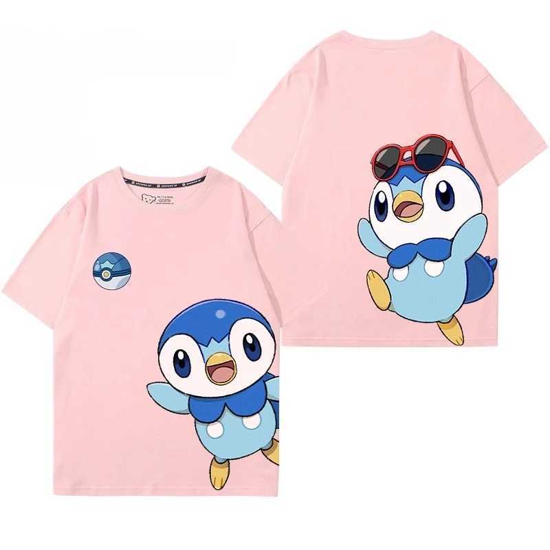 Kids Summer Clothing 100% Cotton T-Shirt Piplup Creative Graphic T-Shirt Outdoor Casual Comfortable Parent-Child Clothing T250603