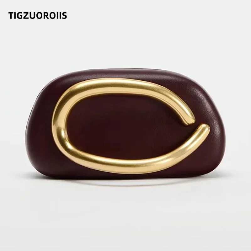 Gold Metal Closure Box Clutch Bag Women Evening Wedding Party Cute Purse Bag Handbag Dark Red Beige 2025 Spring New Fashion W250602