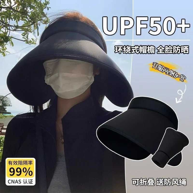 Womens Summer Sun Hat Wide Brim UV Protection Caps Solar Beach Bucket Hats Foldable Ponytail Travel Panama Caps W250602