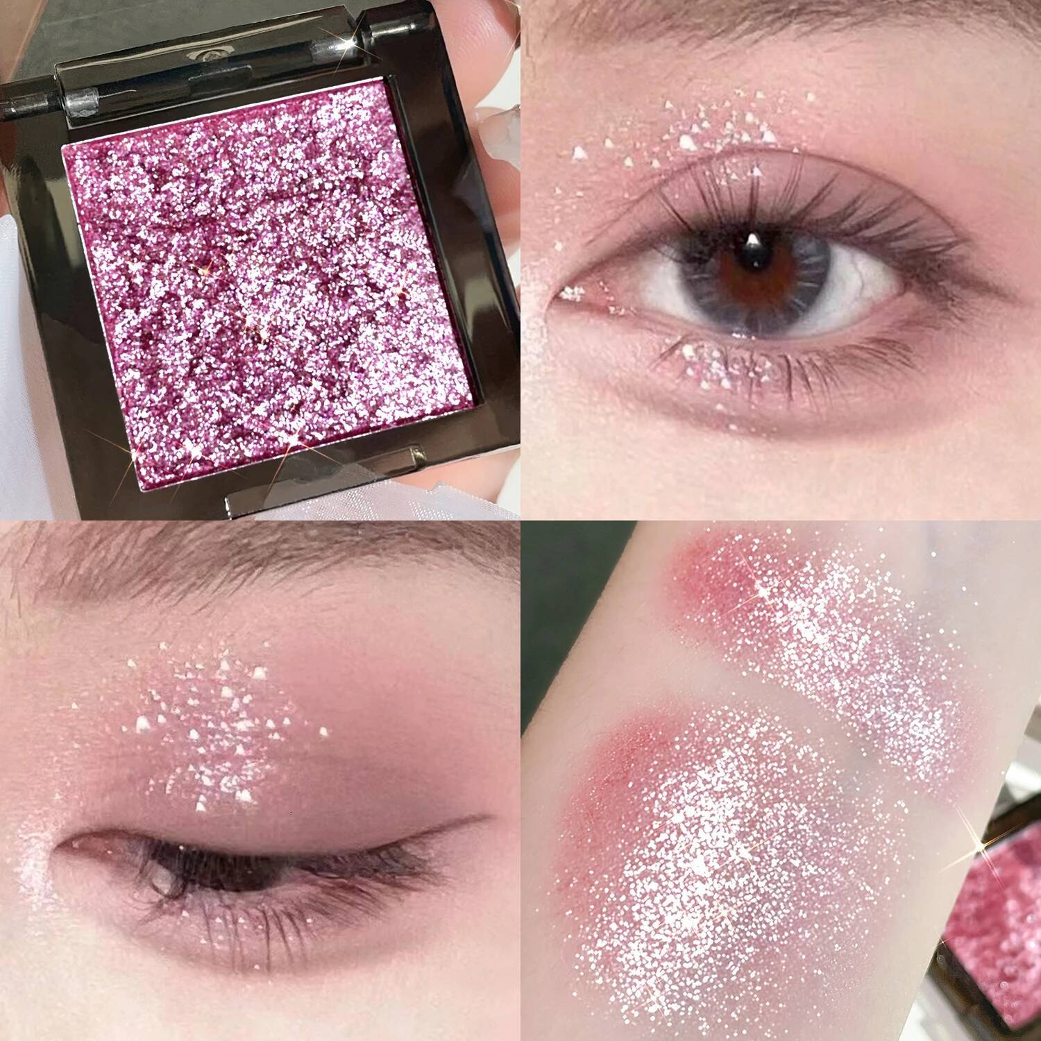 HISYI Dark Magic Monochrome Shadow Pearlescent Matte Sequin Glitter Powder Eye Brightening Natural Makeup