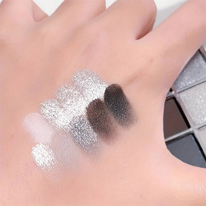 9 Colors y Eye Eyeshadow Palette Matte ShimmeryGray and Sier Tones, Party & Stage Performance Makeup