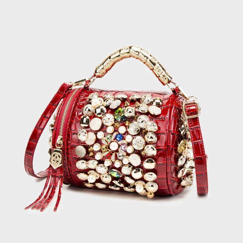 Designer Handbag For Women Purses And Handbag Handmade Beaded Pillow Casual Bucket Messenger Shoulder Bag