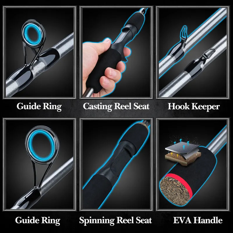 Sougayilang SpinningCasting Rod 5 Sections Carbon Fiber Ultra Light Carp Fishing Pole Outdoor Sport Stream ToolsTackle 250530
