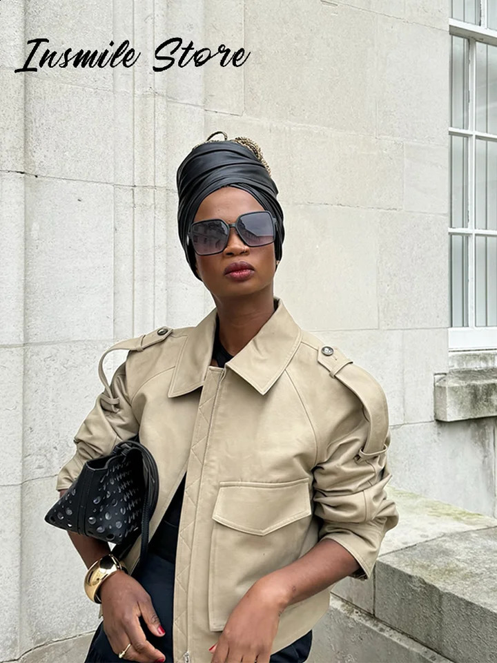 Casual Solid Belt Women Jacket Turn-down Collar Long Sleeve Zipped Loose Female Coats 2025 Spring Chic Lady Streetwear Tops 250530