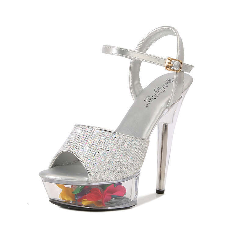 Super High Heels 13Cm Patent Leather Super Heels Crystal Stiletto Rhinestone Waterproof Platform Sexy Extreme High Sandals Platform High Heels
