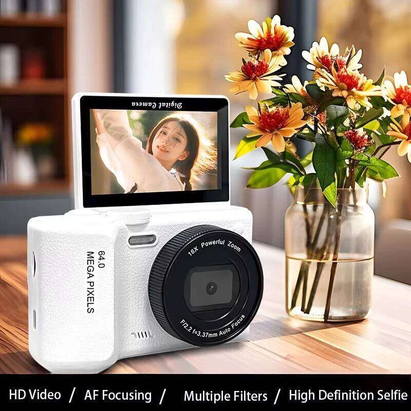 4k 6400W Ultra HD Camera 3.0 Selfie Flip Screen Student Travel Beginner Cam Photography CCD Digital Mirrorless Camcorder