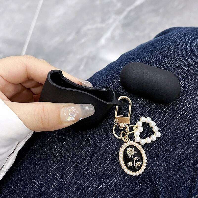 Valentines Pink Faux Pearl Heart Pendant Pro/Pro2 Wireless Case For 3/4 Earphone Protective Cover
