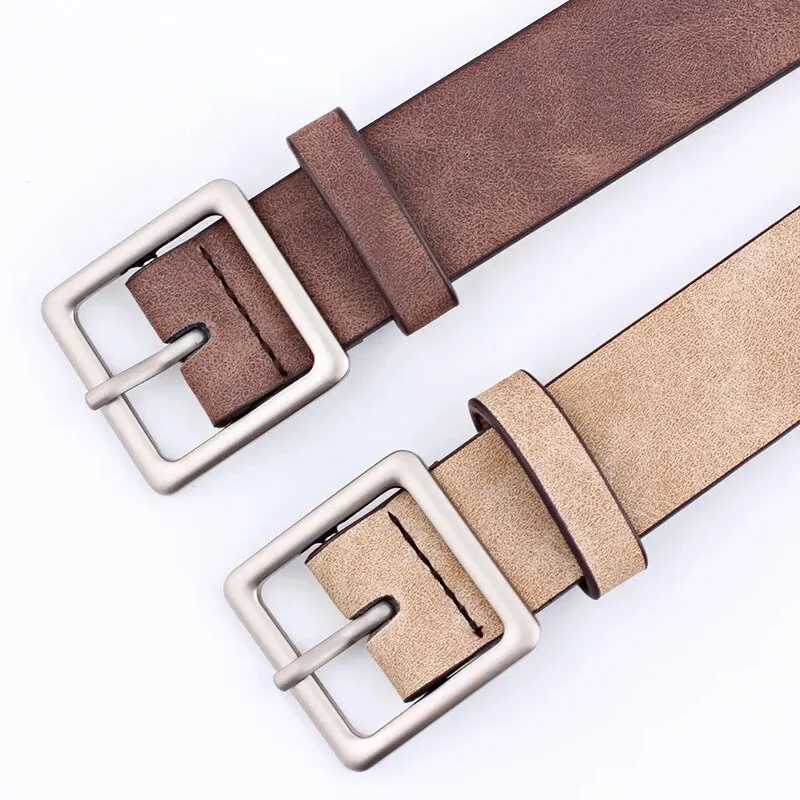 Womens Belt Japanese Trendy Korean Trendy Minimalist Square Buckle Versatile PU Leather Belt With Skirt Jeans HighEnd Lady Belt XJ250602