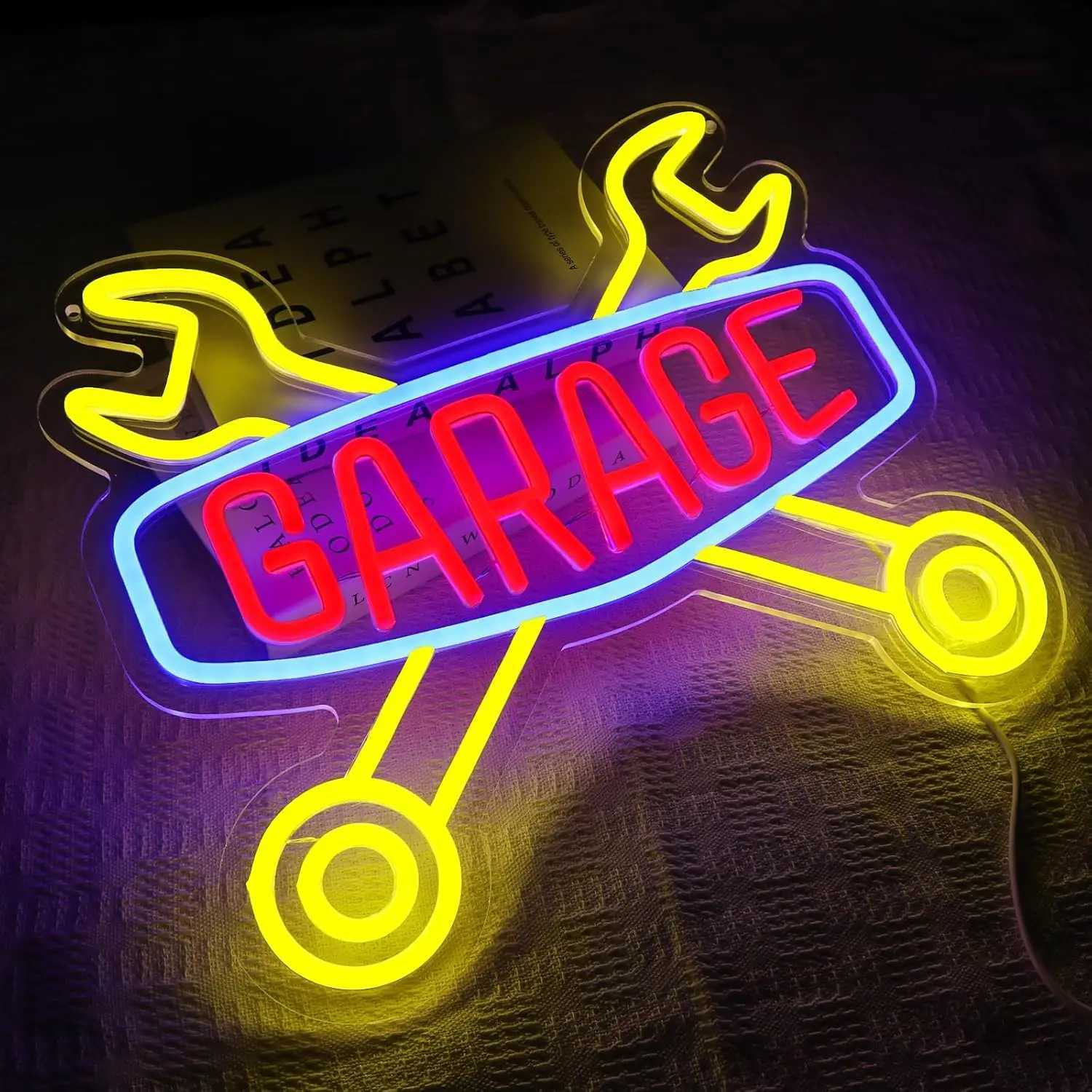 Garage Neon Sign LED Neon Light Sign USB Powered for Wall Decor Game Room Man Cave Club Bar Birthday Halloween Party Decor Gifts XJ250602