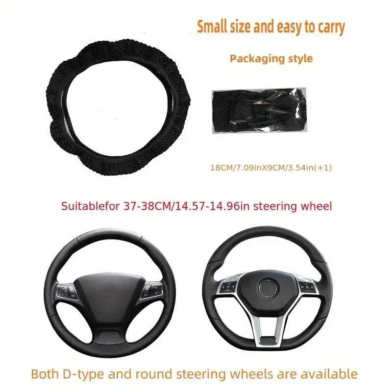 Car Steering Wheel Cover suitable for round steering wheel with diameter of 38cm. Steering wheel with 14.96inch is common R250603