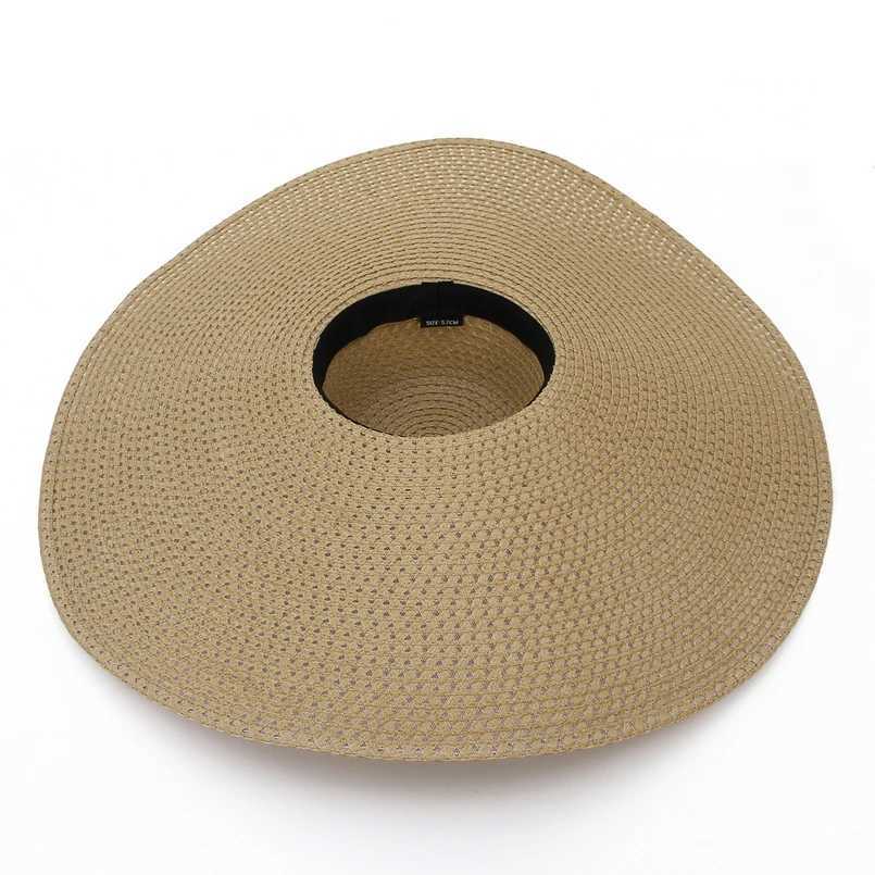 GEMVIE Summer Large Wide Brim Foldable Sun Hats for Women Oversized Sun Shade Hat Travel Straw Hat Lady UV Protection Beach Hat W250602