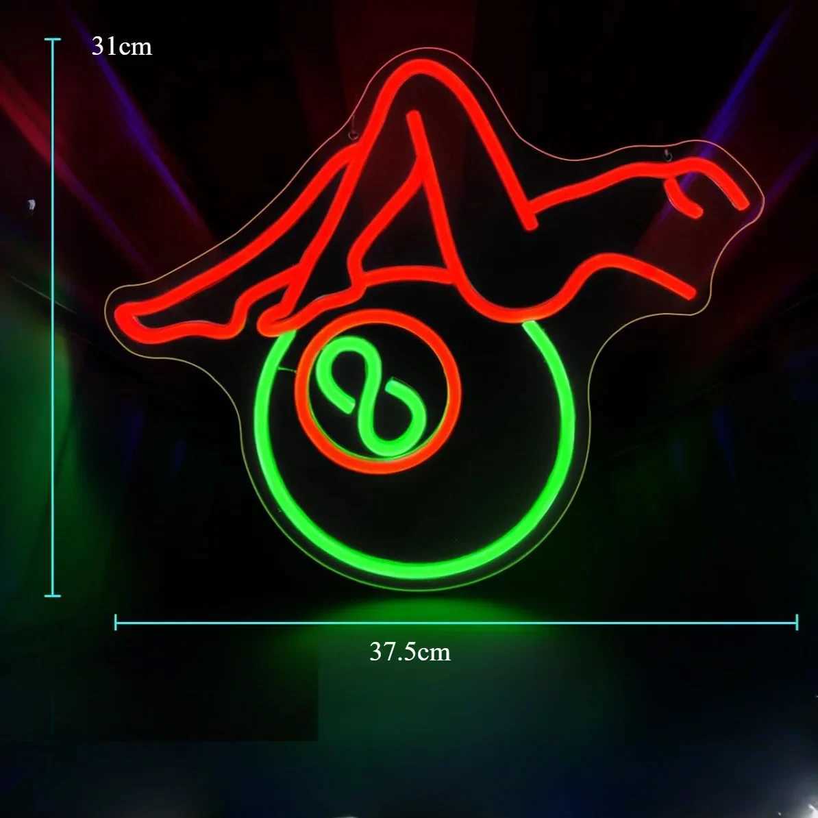 Billiards Lady Neon Sign LED Neon Lights Sign Wall Decor Preppy Girls Room Decor USB Powered Night Light Adjustable BrightnessXJ250602