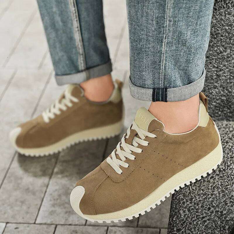 2025 Retro Casual Sneaker Comfortable Low Cut Man Trainers Suede Leather Green Platform Shoes for Men zapatillas de deporte