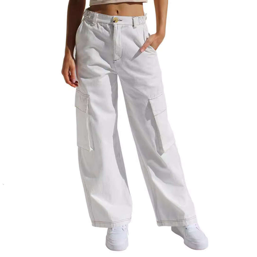 Multi-Pocket Cargo Jeans For Women B5