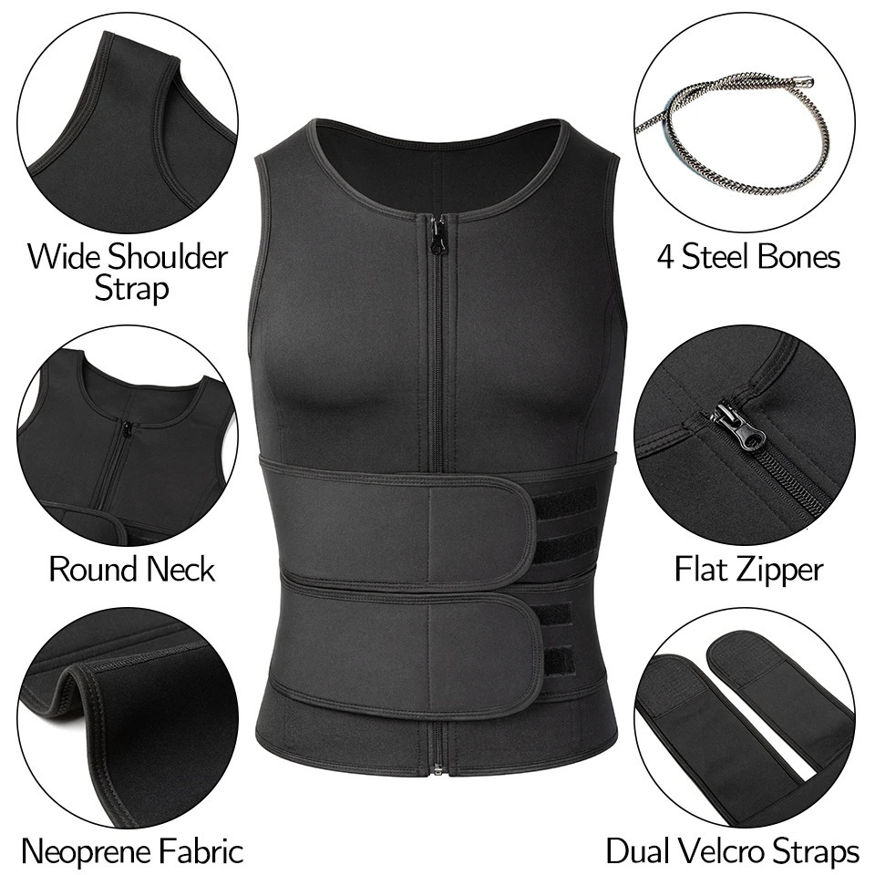 Men Shapewear Waist Trainer Sauna Suit Sweat Vest Slimming Underwear Weight Loss Shirt Fat Workout Tank Tops Body Shaper 250603