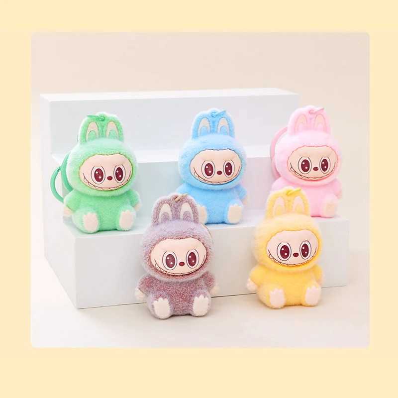 Fabric Sitting Doll Keychain Plush PVC Toy Mobile Phone Accessory Bag Charming Car Keychain Christmas Gift XJ250602