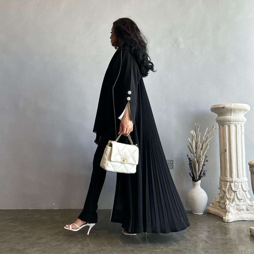 Mq081 Abaya Cardigan Long Women's Dress Autumn Winter Dubai Elegant Robe B5