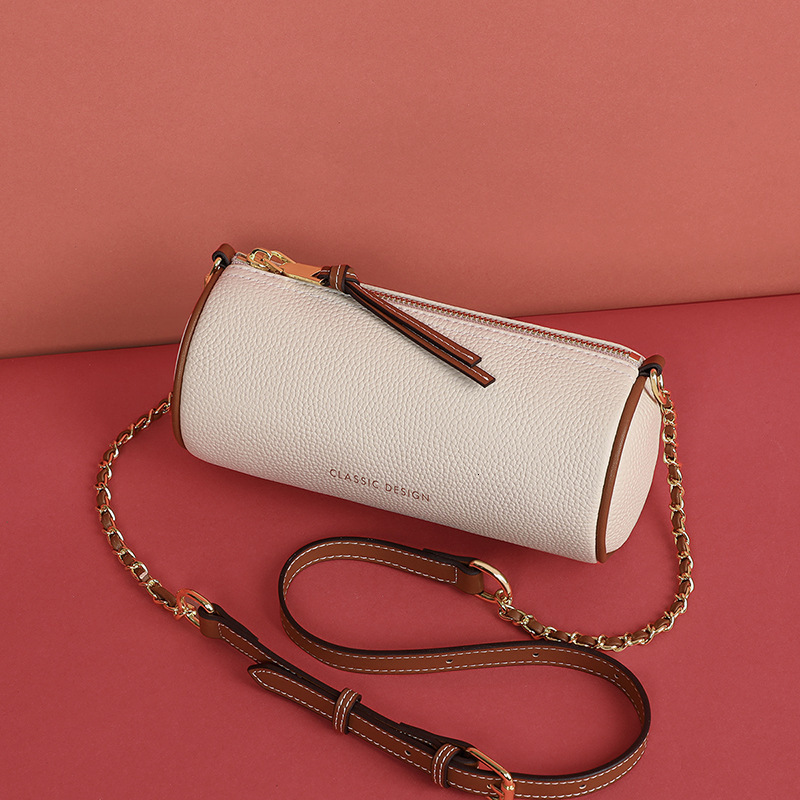 Top Layer Cowhide Women's Handbag New 2025 Women's Genuine Leather Sloping Body Leather Personalized Fashion Multifunctional High-end Feelin
