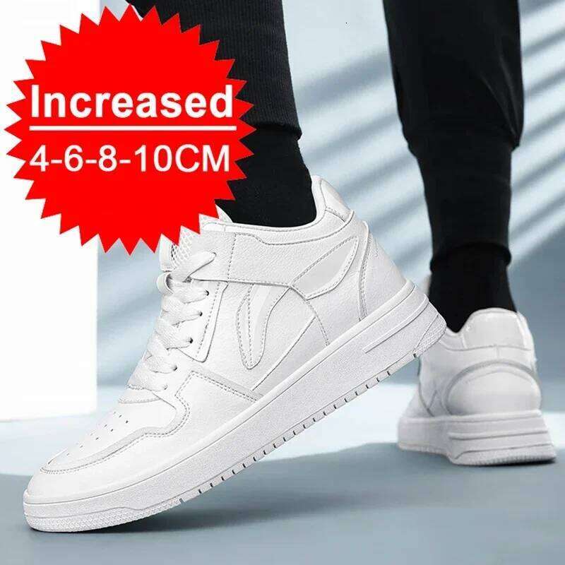 COZOK Elevator for Fashion Black Casual Invisible Height Increase Sneakers Men Breathable Lift Shoes 8 CM