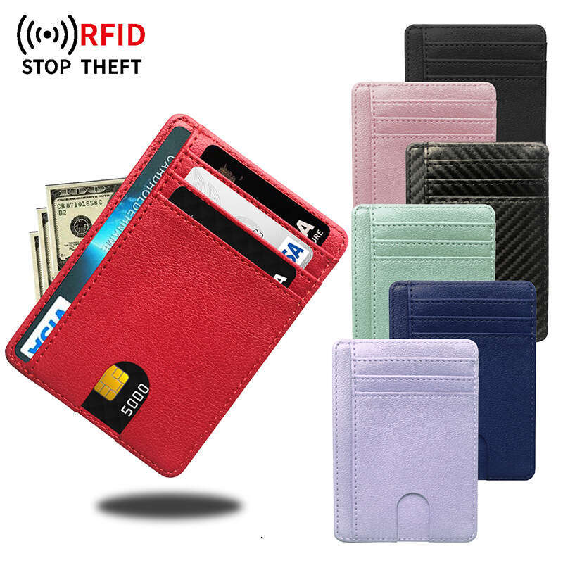 Multi-Slot Portable PU Leather Credit Multi-Color Customizable Anti-Magnetic RFID Card Holder