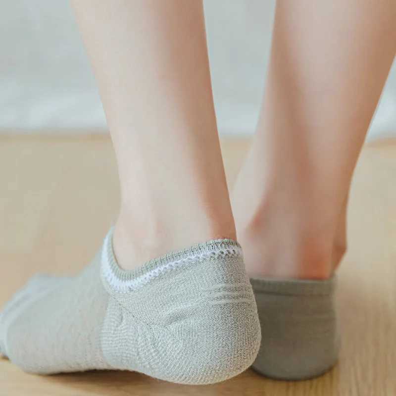 10/20 pairs of womens super comfortable non-exposed socks breathable lightweight soft boat socks solid color womens style T250602