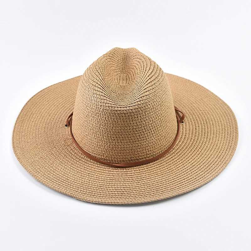 Summer Wide Brim Sun Hats for Women Men Girls Seaside Travel Foldable Straw Hat Panama Soft UV Protection Sun Shade Hat W250602