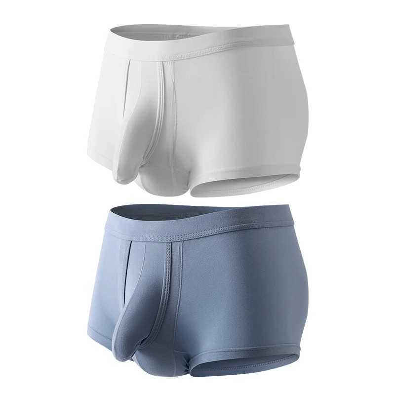 2Pcs Mens Panties Viocase Male Boxers Underwear Flat Pants U Convex Pouch Panties Underpants W250603