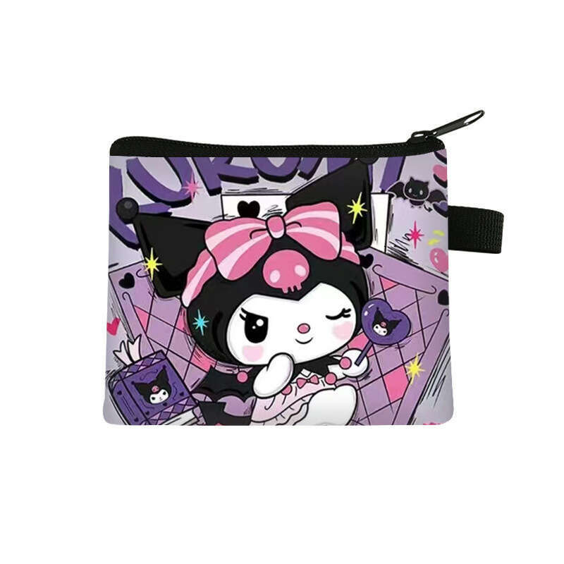 2025 New Honor of Kings Collaboration Kuromi Cartoon Cute Children's Zipper Short Printed Card Holder Coin Purse