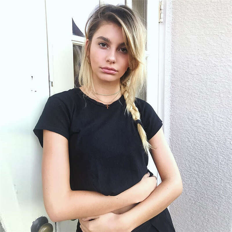 Fashion New Women's Clothing Summer Solid Color Breathable Versatile Short Sleeve Crop Top T-Shirt B5
