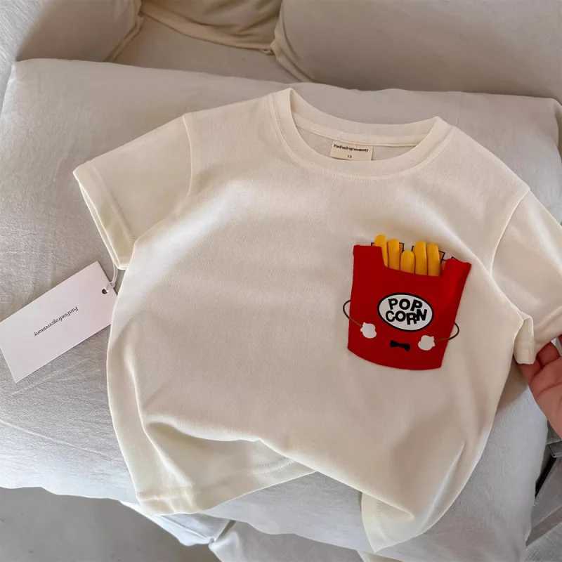 Childrens Short Sleeve Summer Boys and Girls Japanese Style 3D French Fries Burger Trendy Baby Toddler Fashionable T-shirt T250603
