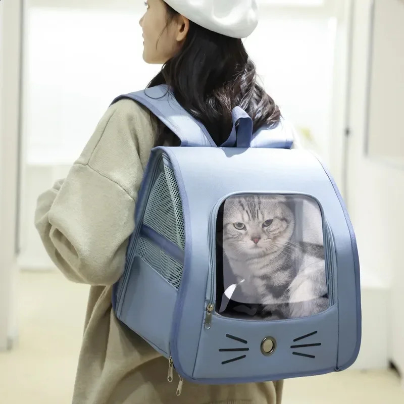 Pet Cat Bag Cat Backpack Outdoor Breathable Portable Shoulders Bag for Cats Small Dogs Transport 250526