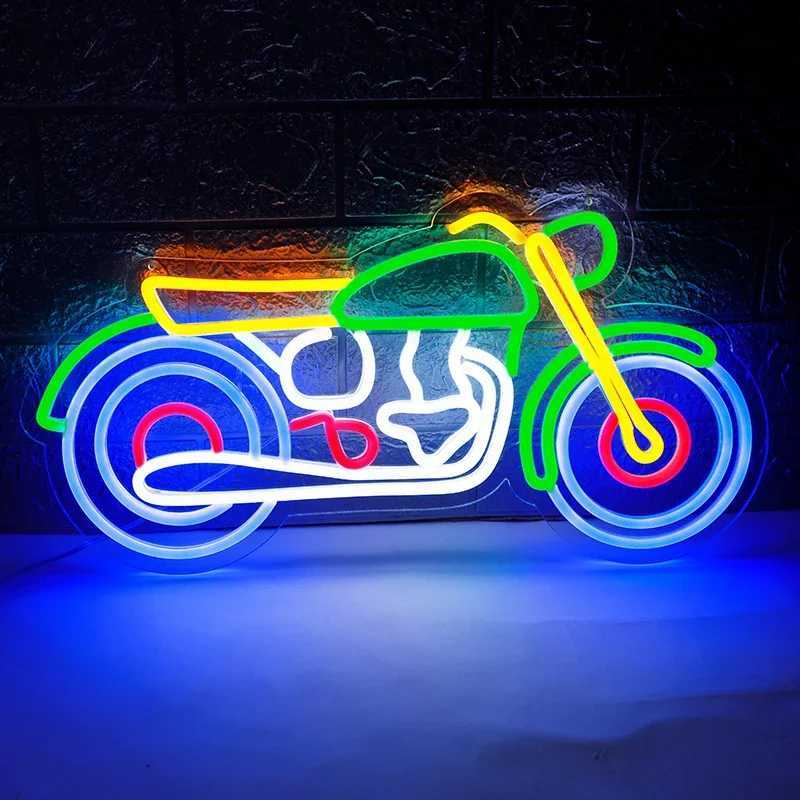 LED Neon Sign Motorbike Neon Light with Dimmable Switch Gaming Motorcycle Neon Sign for Kids Game Room Halloween Decor XJ250602