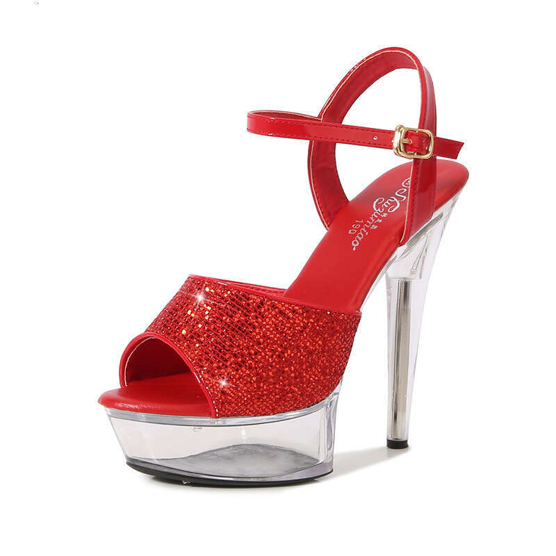 Super High Heels 13Cm Patent Leather Super Heels Crystal Stiletto Rhinestone Waterproof Platform Sexy Extreme High Sandals Platform High Heels
