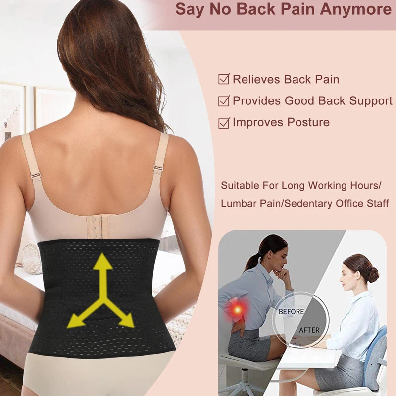 Womens Waist Trainer Belt 6 Rows Of Hooks Adjustable4 Bones SupportedAbdominal Cincher For Tummy ControlSlimming Body Shaper 250528