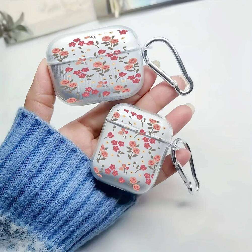 Pro/Pro2 Flowers Butterfly Clear TPU Earphone Silicone Case For 3/4 With Keychain Protector Cover