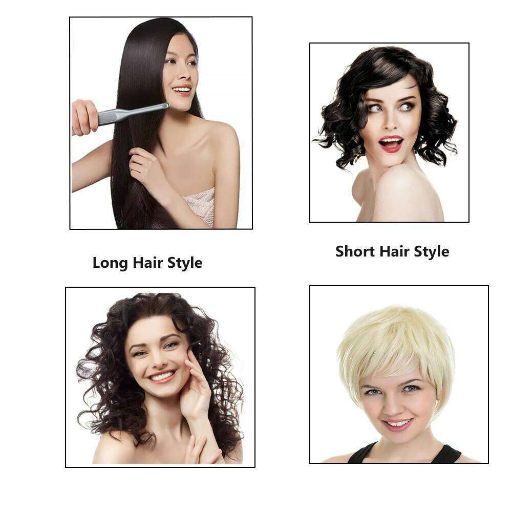 Mini Straightener Comb Pencil Curler two in one Ceramic Thinnest Narrow Flat Iron with LED Display for Short Hair