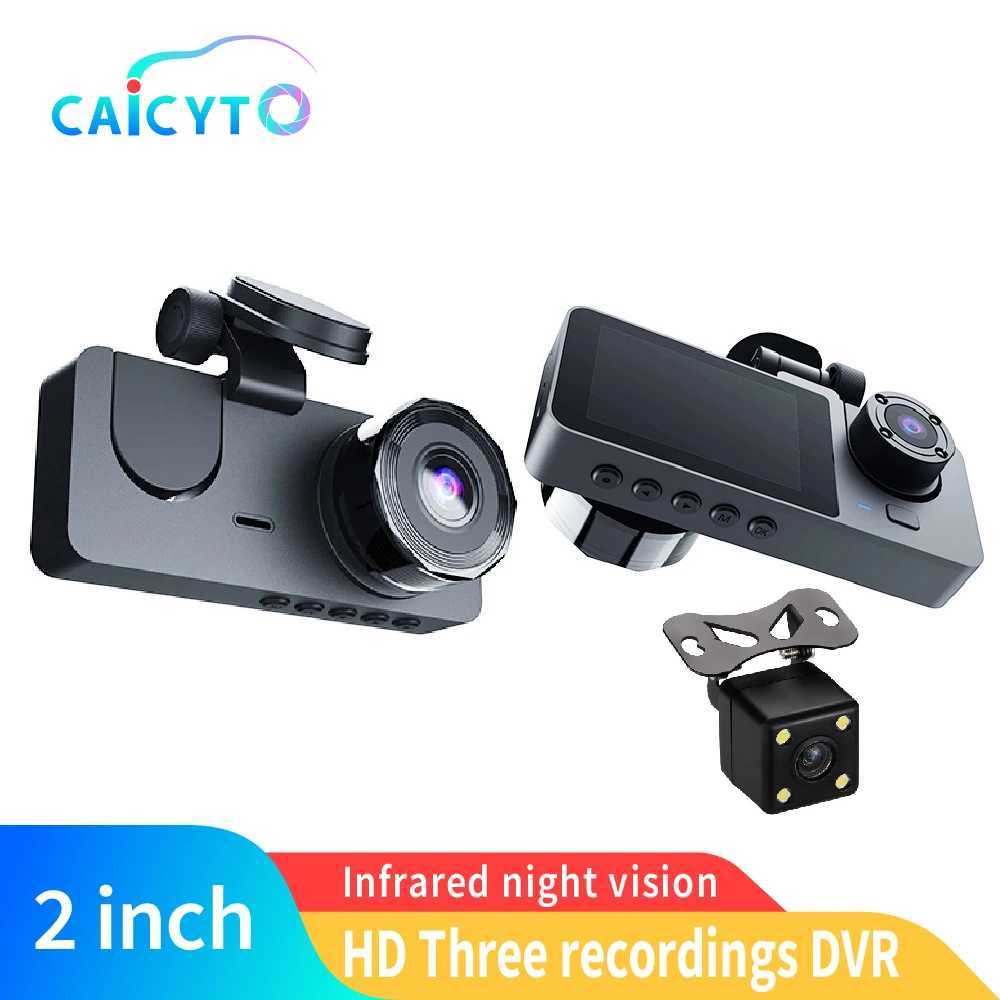 Car dvr 3Lens Car dvr HD 1080P Dash Cam Front Inside Rear Wide Angle Night Vision G-sensor Loop Recording Camera Vehicle Accessories R250529