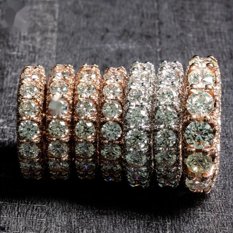 Latest Design 925 Sterling Silver VVS Moissanite Diamond Ring Plated Rose Gold Custom Wedding Ring Womens Fashion Jewelry