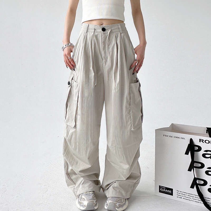 American Style Cargo For Women New Black Thin Women's Summer High-End Campus Casual Pants B5