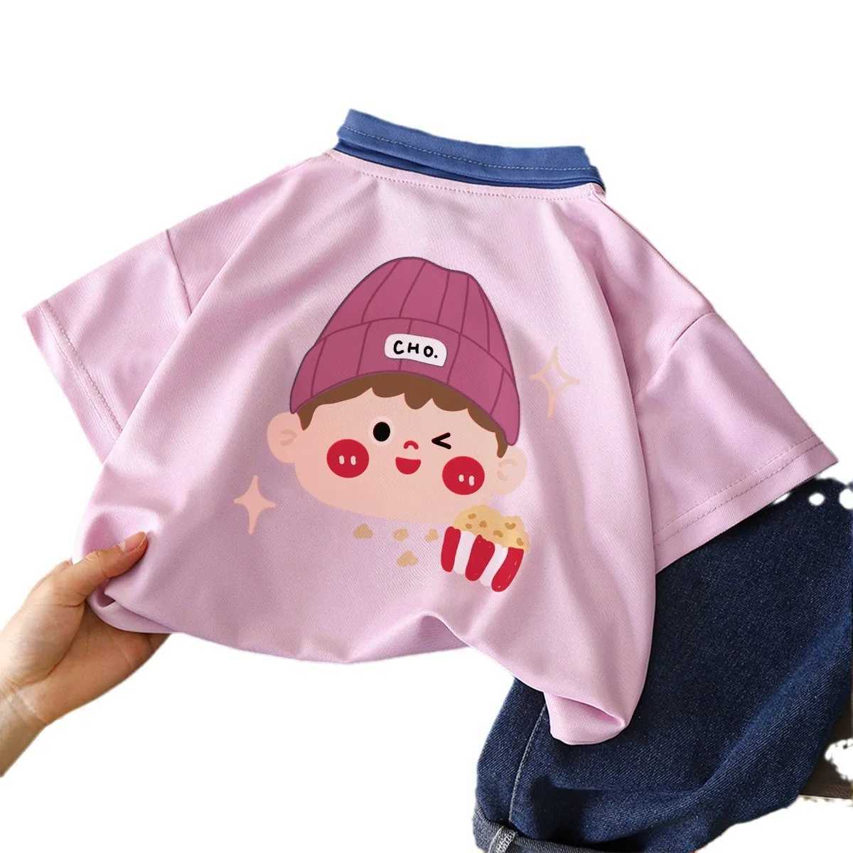 Children Boys Summer Polo Shirts Print Short Sleeve Baby Girls T-shirt Loose Casual Kid Boy Little TopT250603
