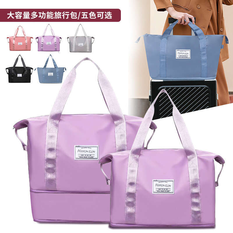 Travel for Women, Short-Distance Lage Storage Large Capacity Handbag, Lightweight Maternity Bag, Pure Color Fiess Bag