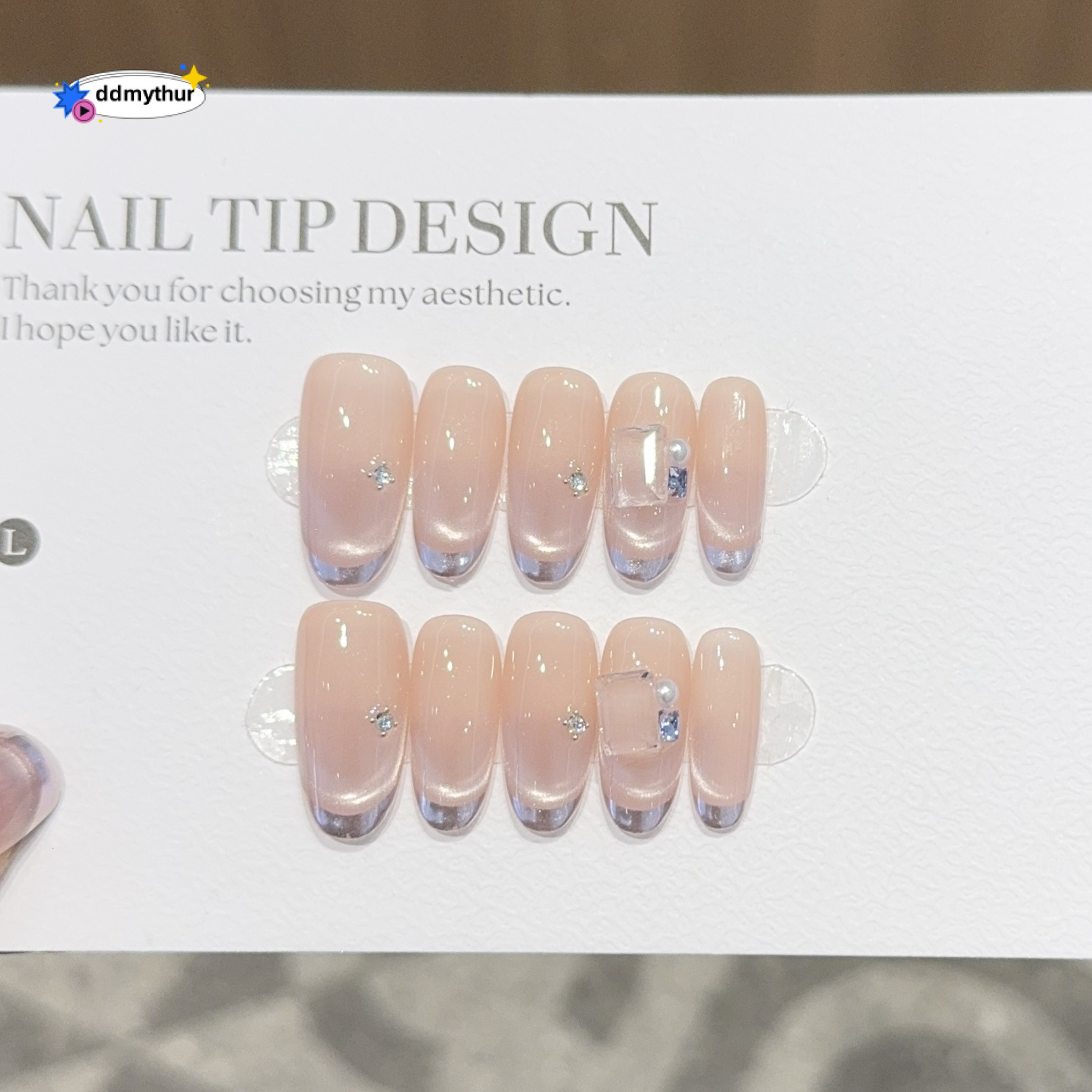 Purple Charm Handmade Wearable Nails Purple Pure Handmade Short Art Nail Tips Ins Style Sparkling ddmythur