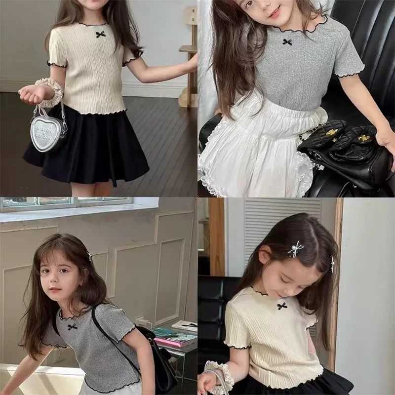 2025 New Baby Short Sleeve T Shirts Solid Versatile Infant Casual Tees Breathable Cotton Tops Loose Toddler Boy Girl Clothes T250603