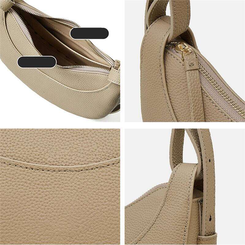 Hifashion Cowhide Genuine Leather Small Shoulder Crossbody Bags For Women 2025 Designer Purses Half Moon Ladies Handbags