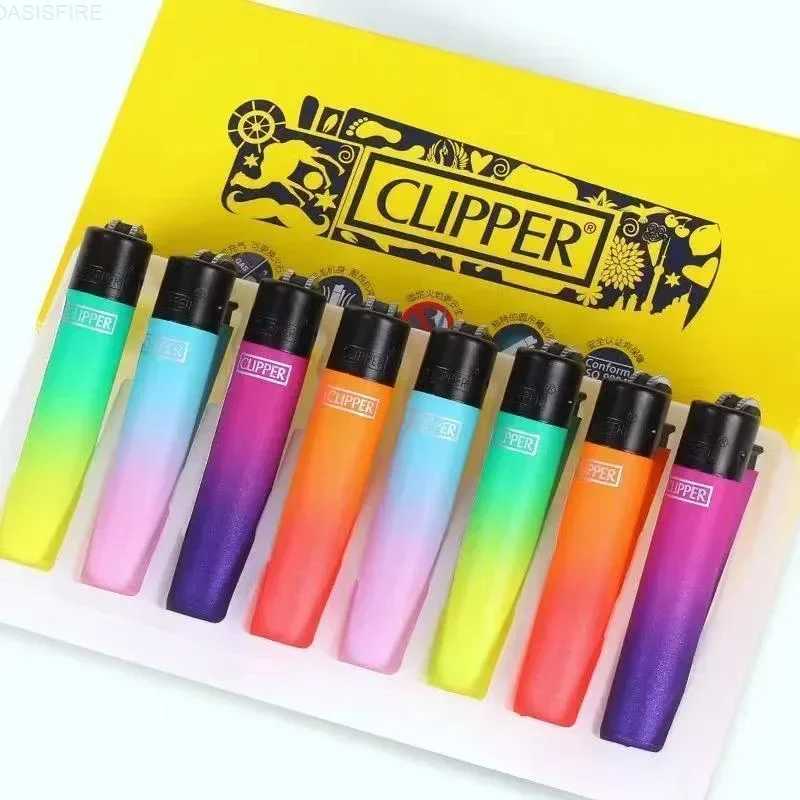 Spanish Clipper Gas Lighter with Personality Pattern Refillable Gas Lighter 8 Pieces Boxed Smoking Set Collection GiftC250603