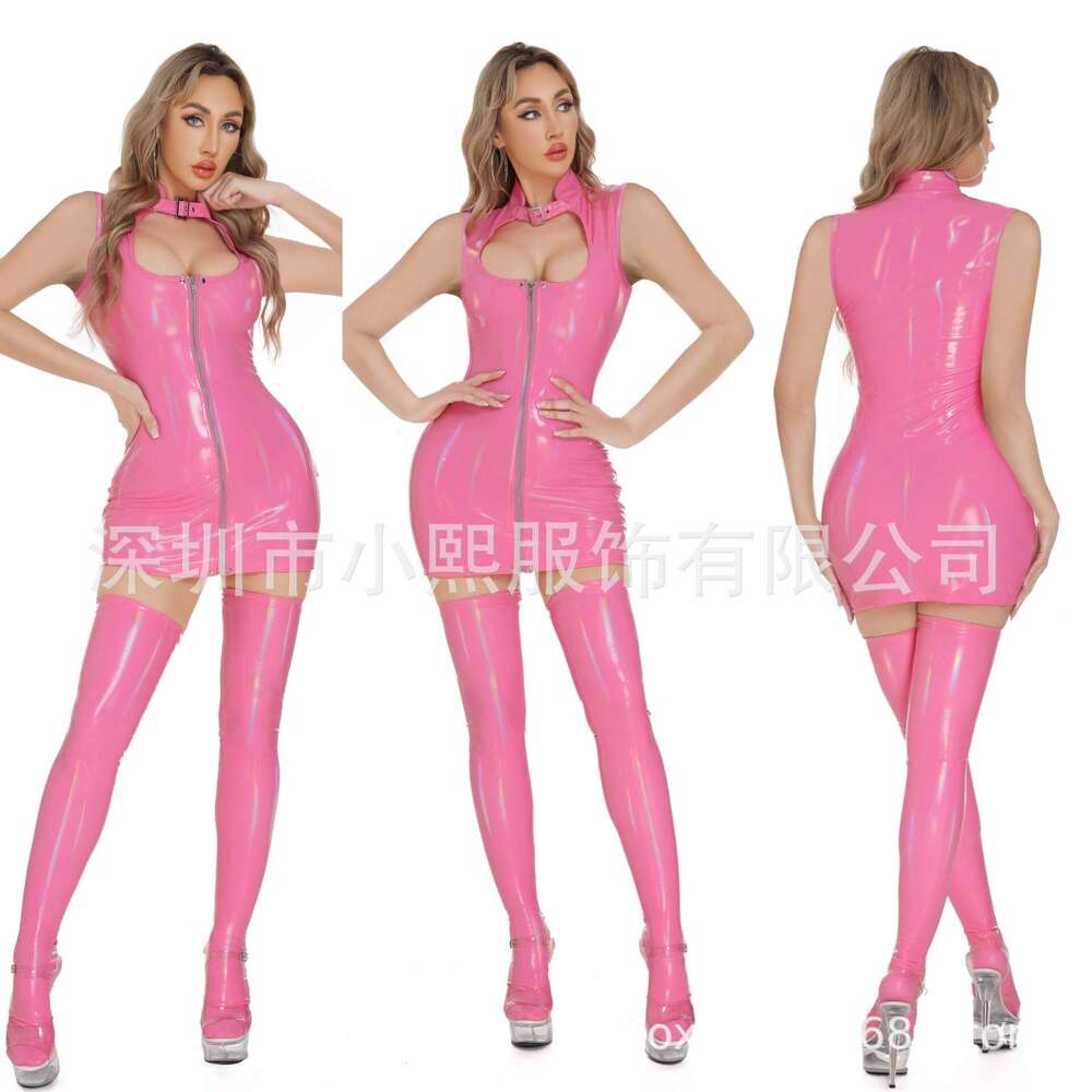 Spell Lingerie Porn Suits Plus Size High Elastic Glossy PU Lingerie Shiny Patent Leather Nightclub Bodysuit Sexy Lingerie